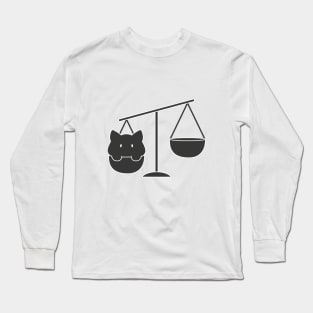 Libra Cat Zodiac Sign (Black and White) Long Sleeve T-Shirt